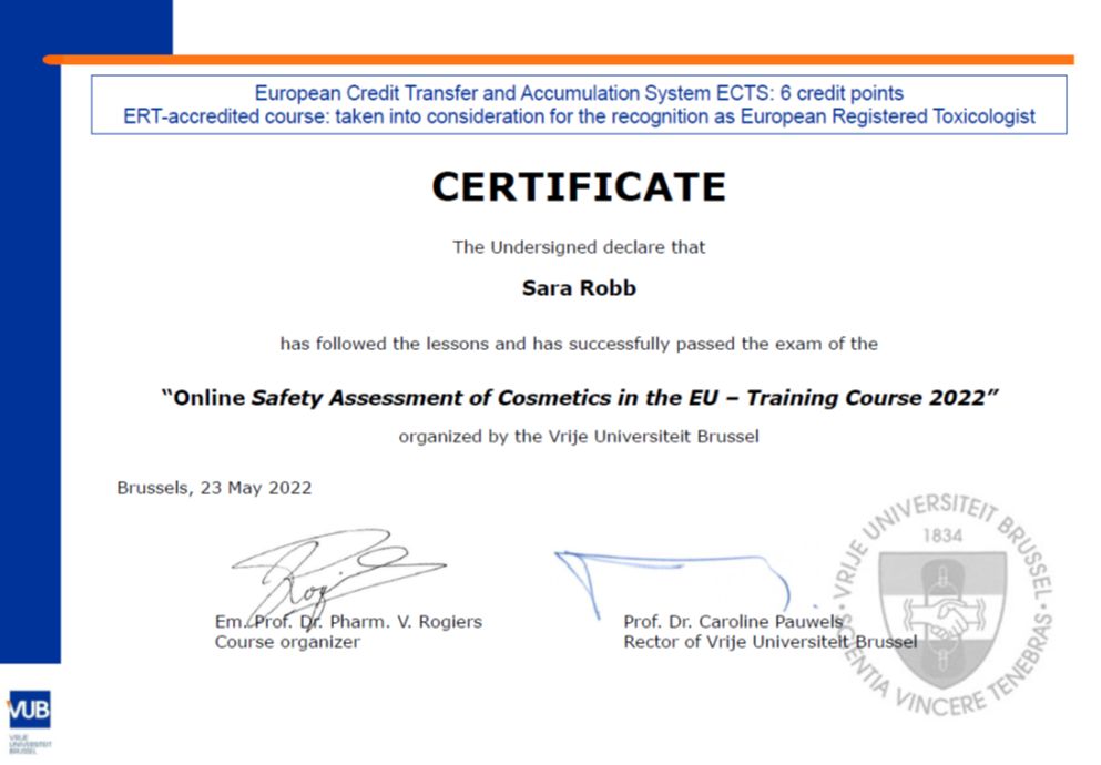 VUB Certified Safety Assessor